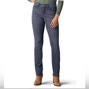 Lee Straight Leg Regular Fit Mid-Rise Jeans Charcoal Grey,Women’s Size 10 Short